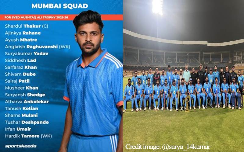 سید مشتاق علی ٹرافی کے لیے ممبئی نے کیا ٹیم کا اعلان، سوریہ کے ہو نے کے باوجود شاردول کو ملی کپتانی 